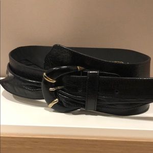 FRENCH CONNECTION asymmetrical waist belt blk/gold
